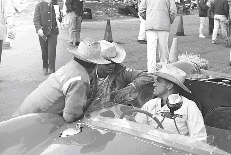 Dave MacDonald, Carroll Shelby, Lang Cooper King Cobra, Laguna Seca Raceway